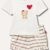 Blukids Set t-shirt e pantaloncini in cotone stretch neonata- Completini