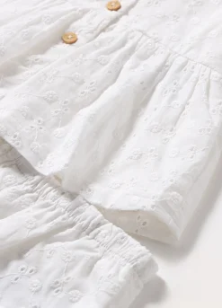 Blukids Set vestito + culotte in puro cotone sangallo neonata- Completini