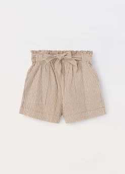 Blukids Shorts a righe in cotone stretch ragazza- Pantaloni
