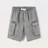 Blukids Shorts cardo in denim di misto cotone ragazzo- Jeans