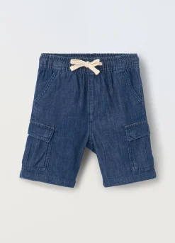 Blukids Shorts cargo in denim di puro cotone bambino-Bambino Jeans