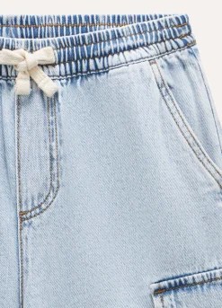 Blukids Shorts cargo in denim di cotone ragazzo- Jeans