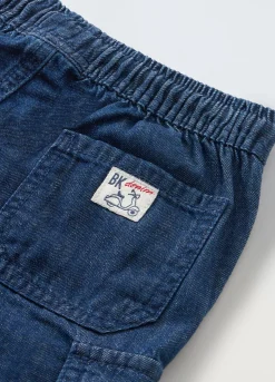 Blukids Shorts cargo in denim di puro cotone bambino-Bambino Jeans