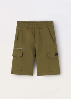 Blukids Shorts cargo in french terry di puro cotone ragazzo- Pantaloni