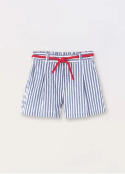 Blukids Shorts in cotone seersucker bambina- Pantaloni