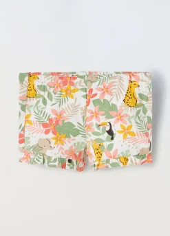 Blukids Shorts in cotone stretch neonata- Pantaloni