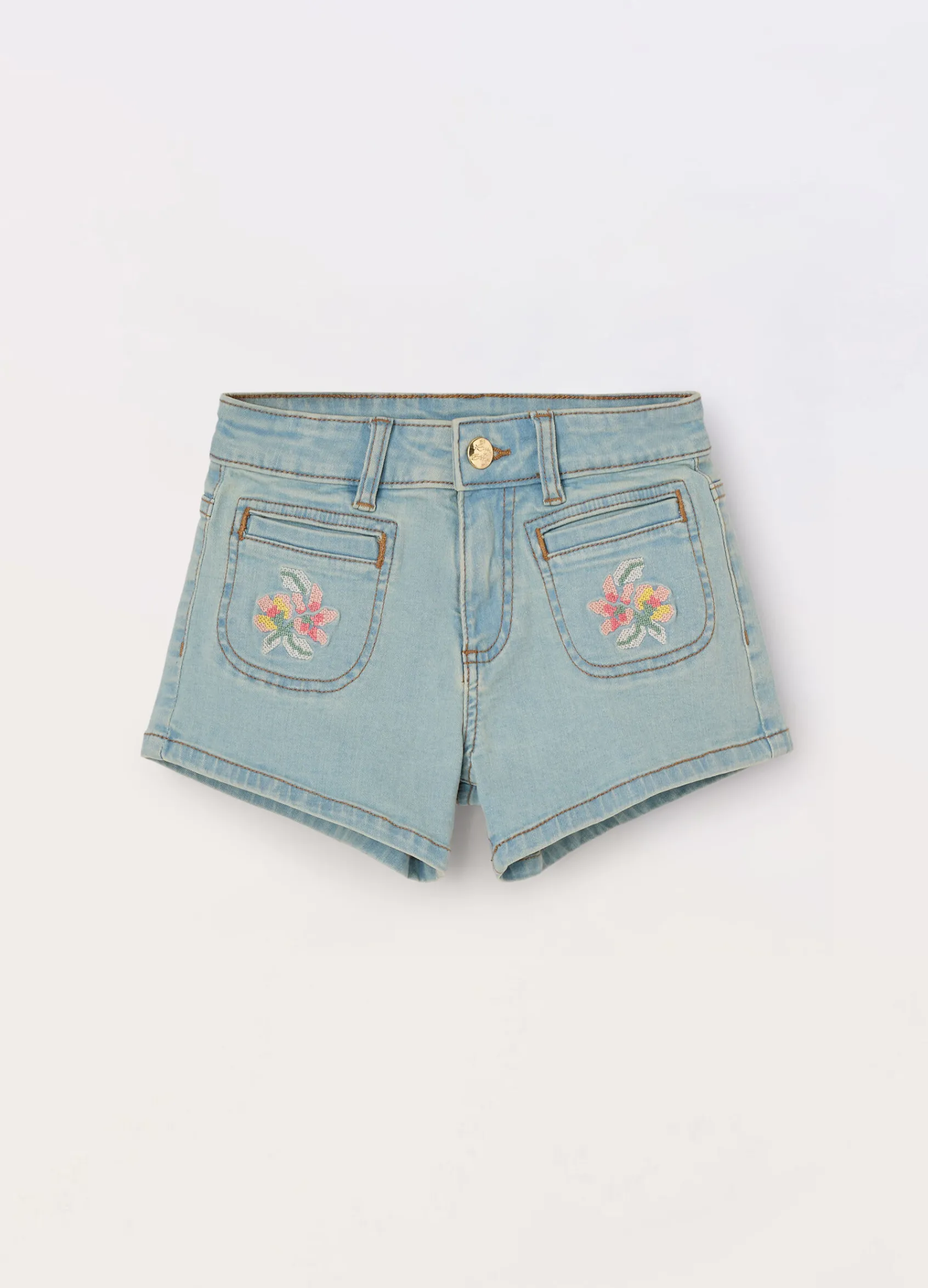 Blukids Shorts in denim di cotone stretch bambina- Jeans