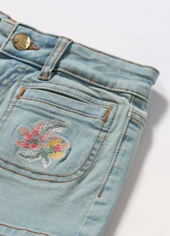 Blukids Shorts in denim di cotone stretch bambina- Jeans