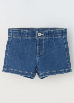 Blukids Shorts in denim di misto cotone neonata- Jeans