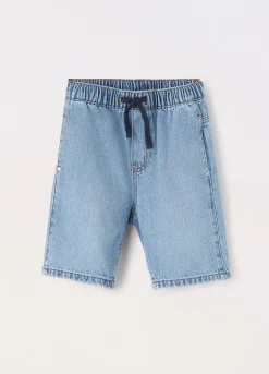 Blukids Shorts in denim di misto cotone bambino-Bambino Pantaloni