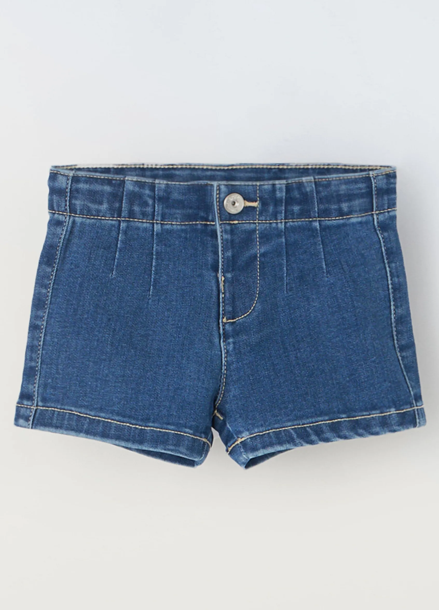 Blukids Shorts in denim di misto cotone neonata- Jeans