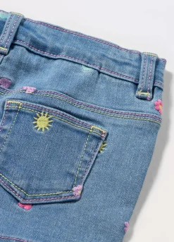 Blukids Shorts in denim di misto cotone neonata- Pantaloni