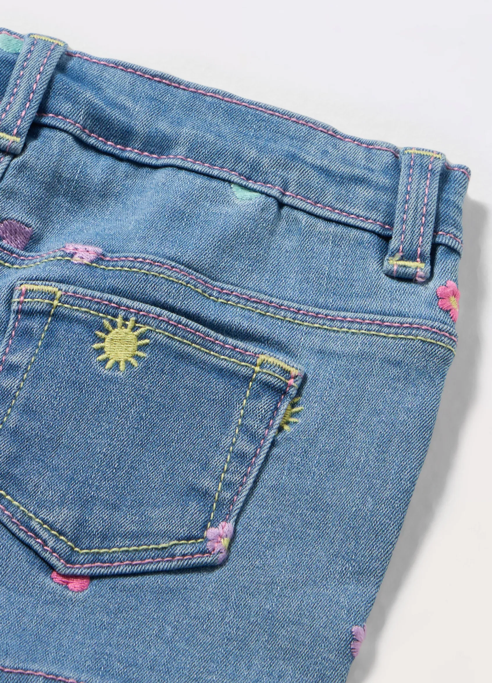 Blukids Shorts in denim di misto cotone neonata- Pantaloni
