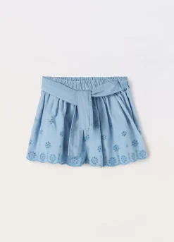 Blukids Shorts in denim di puro cotone neonata- Pantaloni