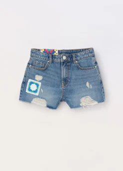 Blukids Shorts in denim di puro cotone ragazza- Jeans