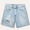 Blukids Shorts in denim di puro cotone ragazza- Jeans