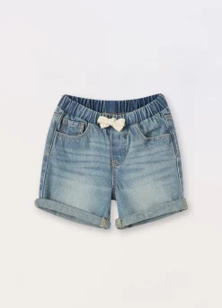 Blukids Shorts in denim di puro cotone neonato- Pantaloni