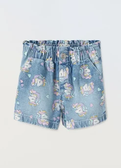 Blukids Shorts in denim di puro cotone bambina- Jeans