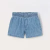 Blukids Shorts in denim di puro cotone bambina- Pantaloni