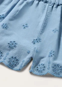Blukids Shorts in denim di puro cotone neonata- Pantaloni