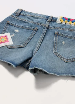Blukids Shorts in denim di puro cotone ragazza- Jeans