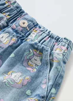 Blukids Shorts in denim di puro cotone bambina- Jeans