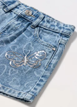 Blukids Shorts in denim di puro cotone bambina- Jeans