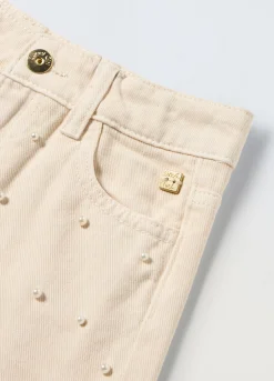 Blukids Shorts in denim di puro cotone bambina- Pantaloni