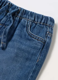 Blukids Shorts in denim misto cotone neonato- Pantaloni