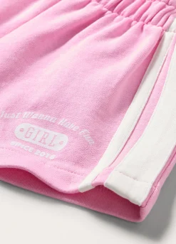 Blukids Shorts in french terry di puro cotone bambina- Pantaloni