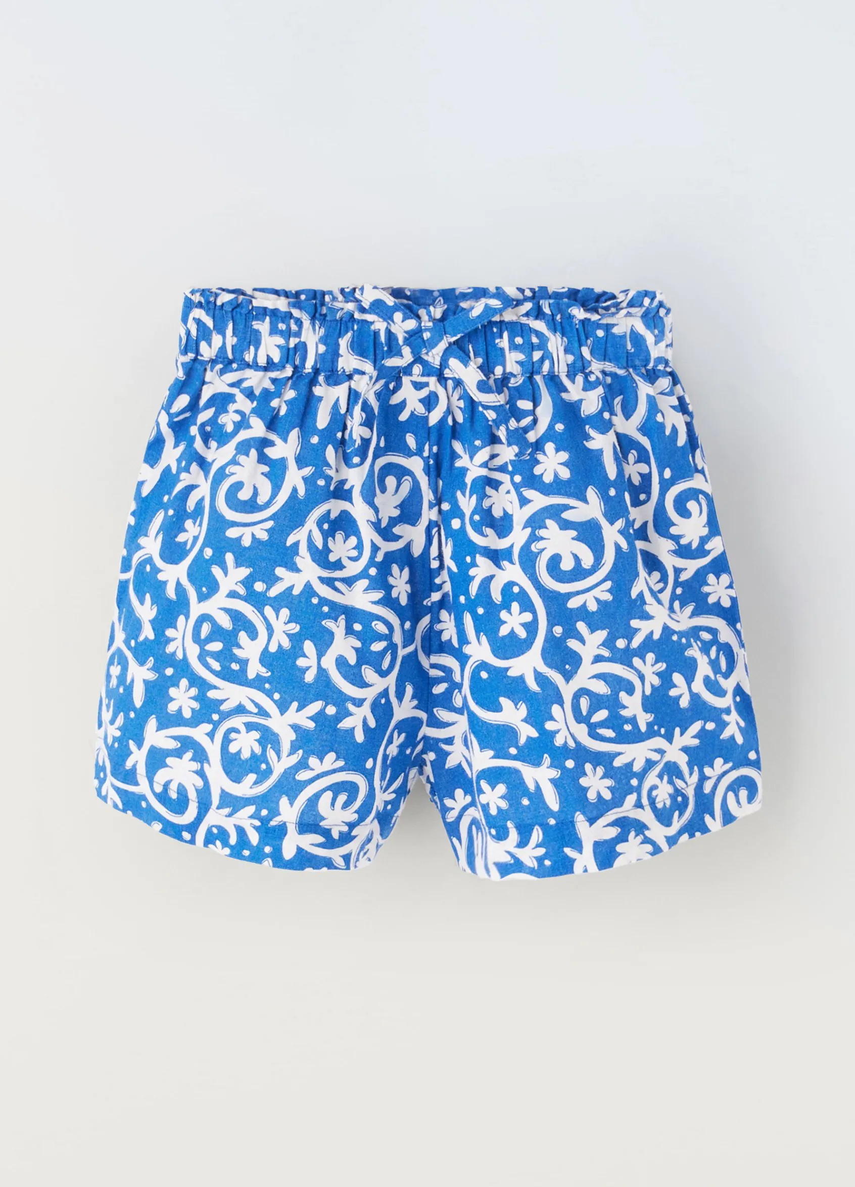 Blukids Shorts in misto lino bambina- Pantaloni