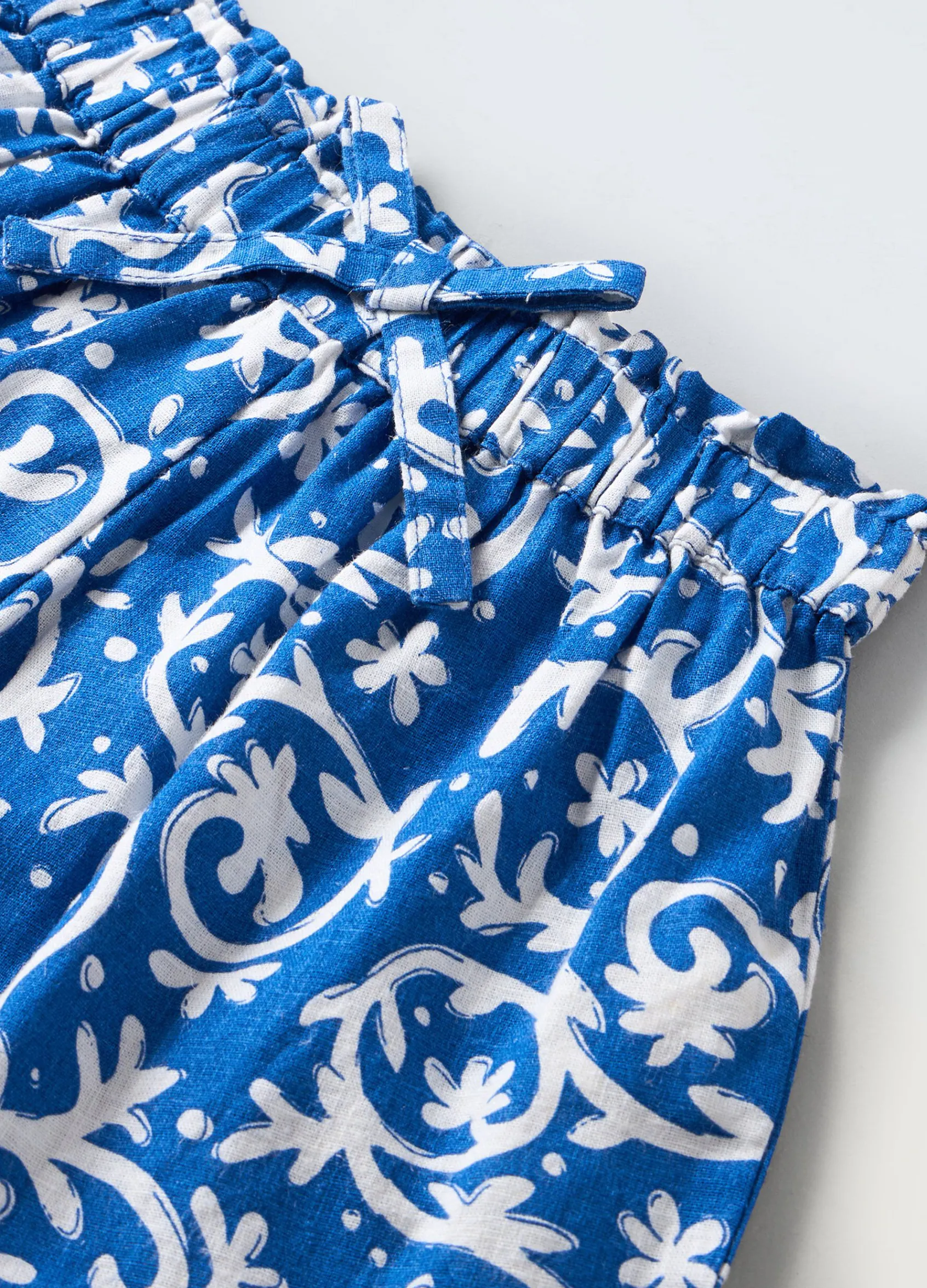 Blukids Shorts in misto lino bambina- Pantaloni