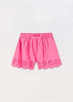 Blukids Shorts in popeline di puro cotone bambina- Pantaloni