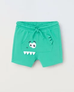 Blukids Shorts in puro cotone con stampe neonato- Pantaloni
