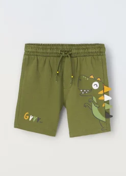 Blukids Shorts in puro cotone con stampa neonato- Pantaloni