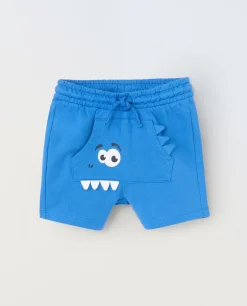 Blukids Shorts in puro cotone con stampe neonato- Pantaloni
