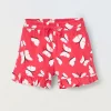 Blukids Shorts in puro cotone con stampa bambina- Pantaloni