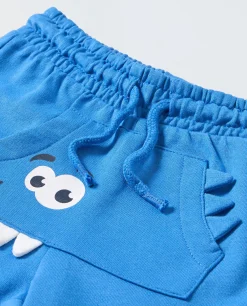 Blukids Shorts in puro cotone con stampe neonato- Pantaloni