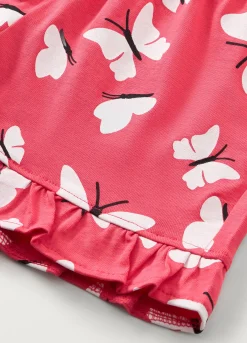 Blukids Shorts in puro cotone con stampa bambina- Pantaloni