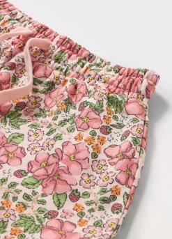 Blukids Shorts in puro cotone con stampa bambina- Pantaloni