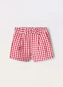 Blukids Shorts in puro cotone seersucker neonato- Pantaloni