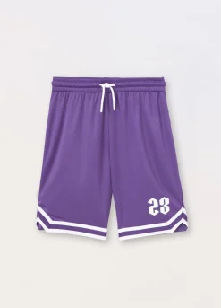 Blukids Shorts in tessuto mesh con stampa ragazzo- Pantaloni