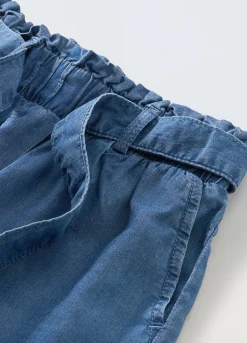Blukids Shorts papperbag in denim di pura lyocell ragazza- Jeans