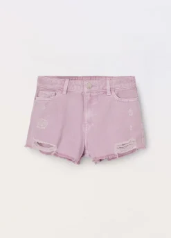 Blukids Shorts ripped in denim di puro cotone ragazza- Jeans