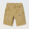 Blukids Shorts ripped in denim di puro cotone ragazzo- Jeans