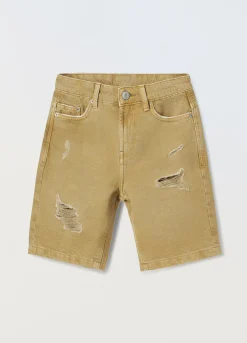 Blukids Shorts ripped in denim di puro cotone ragazzo- Jeans