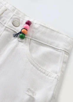 Blukids Shorts ripped in denim di puro cotone bambina- Jeans