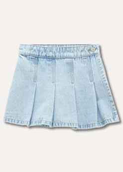 Blukids Skort in denim di puro cotone ragazza- Gonne