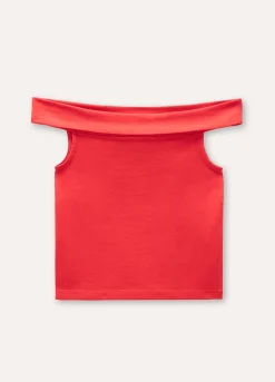 Blukids Top con scollo a barca in cotone stretch ragazza- T-shirt