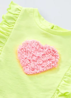 Blukids Top in misto cotone con applicazioni neonata- T-shirt